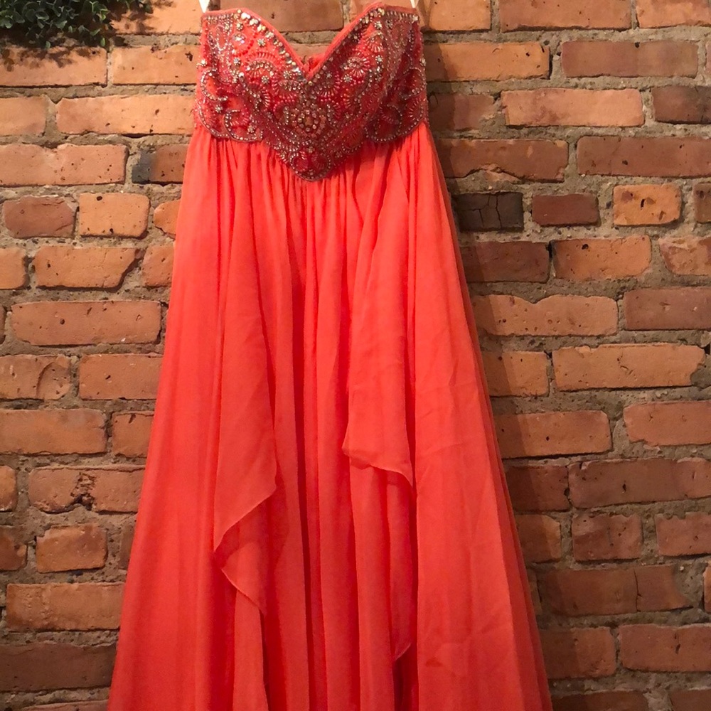 Sherri Hill Coral Prom Dress